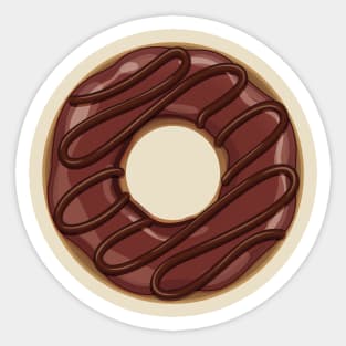 Simple Chocolate Covered Donut Sticker